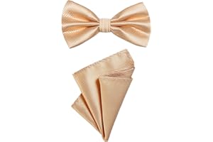 DonDon Herren Fliege und Einstecktuch gebunden und größenverstellbar