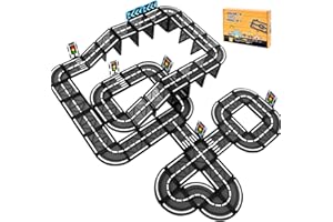 BuzzoXerex Construcciones Magneticas Niños, 70 Piezas Bloques Magneticos Construccion, Carreteras Magnéticas Juguetes Niños 3-8 Años