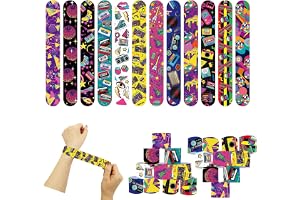 POPOYU 24 st retro ljud slap-armband för barn, snäpparmband, födelsedagspresent för pojkar och flickor, pojke, födelsedag inb