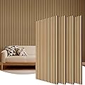TONOR Lot de 4 Panneau Mural Decoratif de Bois, 120 x 60 -2.88㎡, Panneaux Acoustique en 3D, Tasseau Bois Mural Insonorisants pour Decoration Murale Chambre, Salon, Bureau, Comptoir, Teck