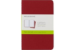 Moleskine Set de 3 cahiers pages blanches Format de poche Couverture souple 9 x 14 cm Rouge