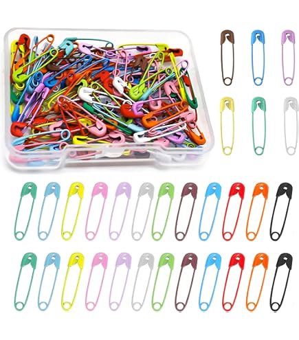 200 Spille Da Balia Colorate 28 Mm - Metallo Antiruggine Con Chiusura Di Sicurezza - Per Cucito, Fai Da Te, Etichette E Decorazioni