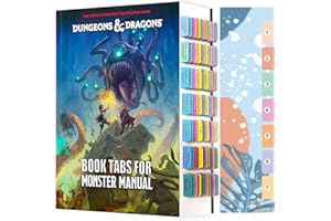TINGYI Index Tabs for The Dungeons & Dragons 2024 Monster Manual (Book not Included), 96 D&D Core Rulebook Color Coded Repositionable Tabs, Laminated, Durable, with Alignment Card