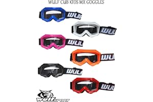 ATOTOP Wulf MOTORBIKE WULFSPORT CUB KIDS JUNIOR GOGGLES Motorcycle Motocross Quad MX ATV Sports Goggles - Black