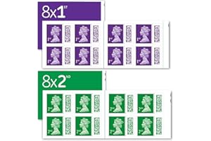 ALBIAN TRADING 8 x 1st Class Stamps + 8 x 2nd Class Stamps - Royal Mail 1st Class Stamps - Barcoded Self Adhesive UK Letter Postage Stamps for Royal Mail Postage - (16 Total)