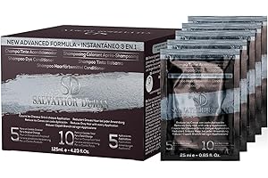 SD SALVATHOR DURAN Teinture Barbe Homme - Shampoing Colorant - Couvre les Cheveux Blancs - Teinture Cheveux Homme - 5 Doses - Salvathor Duran 125ml