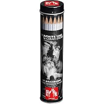 Lot 7 Crayons Caran D'Ache Technalo - B/3B/6B + Brosse - Effets Aquarelle RGB