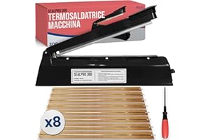 MILYTEC Sigillatrice termica professionale 300 mm per sacchetti di plastica, alluminio, kraft – Termosaldatrice con 8 resistenze