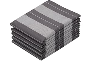 ‎ZOLLNER ZOLLNER 5er Set Geschirrtücher - Baumwolle in 50x70 cm - saugstarke und strapazierfähige Küchentücher - waschbar bis 60°C – in Graphit gestreift - Gastronomiequalität - Oeko Tex® Zertifiziert