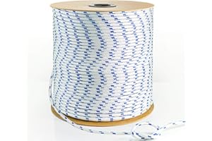 DQ-PP Corde Polypropylene | Blanc | 200 mètres | 5 millimètres d'épaisseur | Grapin Cordage | Marine Ficelle | Filet Cordage Cordelette Levage Escalade