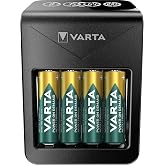 VARTA LCD PLUG CHARGER + 4 Adet 2100 mAh Pil Hediyeli | NiMH şarj edilebilir piller i&ccedil;in, kilitle şarj edilebilir, 4x AA 2100
