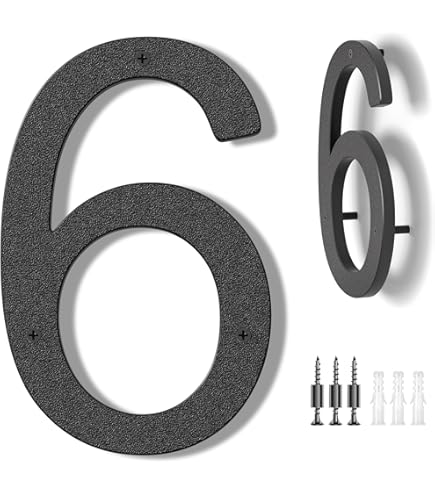 6/8/10/12 Inch Floating House Numbers Modern Stainless Steel Mailbox Numbers, Black Door Number Sign With Screws For Apartment Addres Post Outside Plaque Room Home Address Outdoor(8,10In - View #7