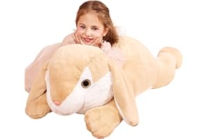 IKASA Giant Rabbit Stuffed Animal Plush Toys - Bunny Soft Toy Large Cute Huge Big Size Jumbo Kawaii Fluffy Plushy Fat Oversized Plushie - Gifts for Kids Girls (78cm, Light Brown)