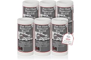 CARASELLE Pet Hair Remover Refill - 45m total (≈450 Sheets Equivalent) Super Adhesive Picks up Lint, Hair & Debris! Multi-Purpose Dog Cat Hair Lint Roller also for Cleaning Clothes & Washing Machine