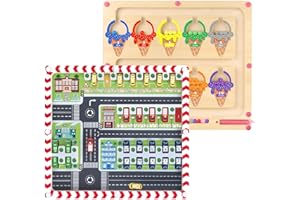 HOAROSALL Giochi Montessori 2 in 1 Labirinto Magnetico di Lettere e Numeri Giocattoli regalo bambina bambino Giocattoli Per I'ordinamento Dei Colori Per Bambini Giochi Bambini Bambina Bambino 3 4 5 anni