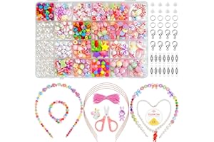FANCYWHOOP Bracelet Jewellery Making Kits for Girls - Beads DIY Arts and Crafts Kits for Kids, Friendship Bracelets Necklace Headband Making Toy Birthday Gifts for Children Teenagers 6 - 14 Years Old, 24 Grids
