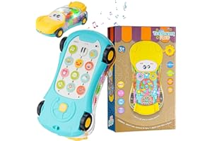 Augot Baby Phone Toy Car, Smartphone Toys for Baby 6-12 Months Role Play Learning Musical Kids Phone Toy for Baby with Sound, Number, Phone Buttons
