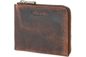 Berliner Bags Mark Porte-Monnaie en Cuir, Mini Portefeuille Zippé pour Pièces et Billets, Compact et Pratique pour Femme et Homme