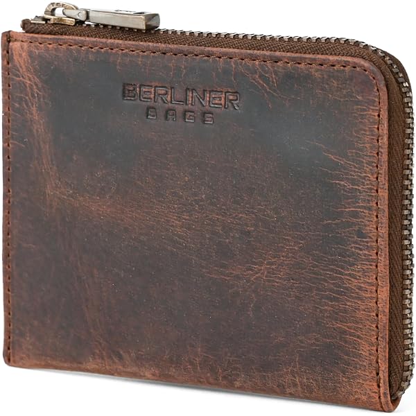Portefeuille Sara Cuir Femme RFID TÜV - Vintage Berliner Bags - Marron Élégant Avec Boîte Cadeau