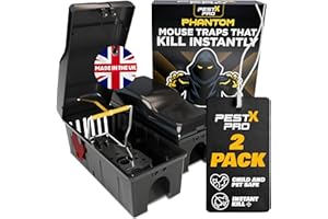 PEST-X PRO Pest X Pro Phantom Mouse Trap For Indoors, UK Made, Safe For Kids & Pets, Reusable & Easy To Set, Mice Traps That Kills Instantly - 2 pack