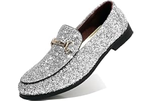 COSIDRAM Mens Glitter Dress Loafers Sequins Party Wedding Shoes Luxury Sparkling Slipper Classic Prom Shoes