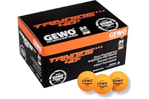GEWO Balles de Tennis de Table Training 40+ - 3 étoiles - en Plastique ABS - avec Coutures - Balles d'entraînement en Plastique de qualité supérieure - Diamètre : 40 mm
