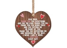 A present for mum | I love you mum present gifts | best mum ever in the world | handmade plaque presents | heart wooden hangi