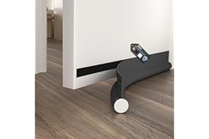 HIZH Draught excluder,Adjustable 36.6" Draft Excluder for Doors,Quick Installation, Soundproofing, Fits Interior/Exterior Doors, Blocks Cold Air & Noise, Black