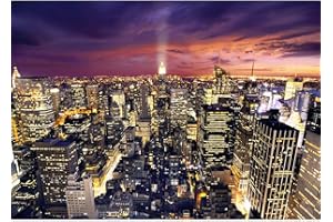 Runa Art Papel tapiz fotográfico horizonte de Nueva York Moderna Lana Sala Cuarto Salón - Made in Germany - Violeta 9005010c