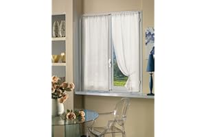 Home Collection TCBUC115/150 Tendina Coppia Boucle, Poliestere, Bianco, 70 x 150 cm, 2 Unità