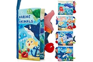 HAHALAND Zabawka dla niemowląt 0, 6 miesięcy, książka z materiału, książka z obrazkami 3D, książka z materiału, dla dzieci w wieku od 0, 3, 6 miesięcy, prezent dla chłopców i dziewczynek