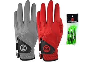 Zero Friction Men's Cabretta Elite Golf Glove 2 Pack, Includes Free Tee Pack, Universal-Fit
