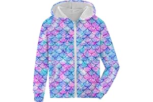 Dancinova Felpa con Zip Ragazze Ragazzi Felpa con Cappuccio a Maniche Lunghe con Stampa Unica per Bambini con Tasche 5-14 Anni