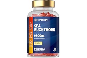 HORBÄACH Sea Buckthorn Oil Capsules 9600mg | High Strength Vegan Supplement | Source of Omega 7 Essential Fatty Acids | 60 Count | by Horbaach