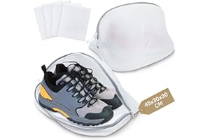 Mis.Moon 2 Stück Wäschenetz Schuhe, Netz Schuhsack Waschmaschine mit Reißverschluss (45 x 30 x 30 cm), Wäschesack Schuhe, Wäschesack für Schuhe Sneaker