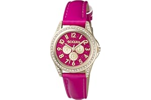 Tikkers ragazza orologio al quarzo con display analogico rosa e fucsia in finta pelle a tracolla TK0130