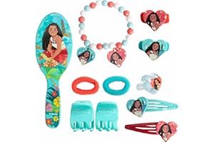 TDL Disney Moana 2 11pc Beauty Set Girls Jewellery & Hair Accessories Kit Gift Set Dress Up Hairbrush Bracelets Scrunchies Charms