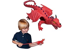Rep Pals - Stretchy Dragon Toy by Deluxebase. Animal Shaped Squishy Sensory Fidget Toys, Stress Relief Squeeze Figure, Soft Flexible Rubber, Fun Fantasy Gift for Kids