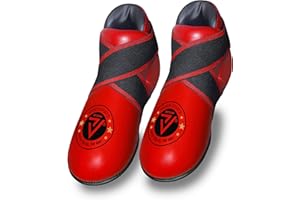 V.SPORTS Red kickboxing boots semi/full contact kick boxing boots foot pad kids/Adults kick boxing foot pads