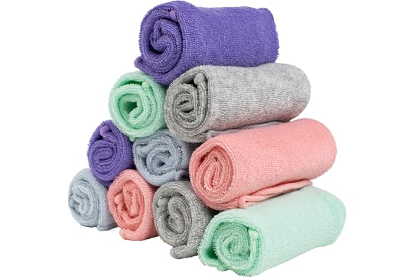 Bambino Mio, Lingettes Bébé Lavables, Ultra Doux et Sans Produit Chimique, Lot De 10, Nuage - L'emballage peut varier