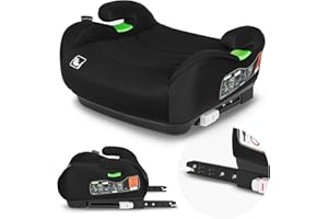 LIONELO LUUK FIX i-Size Podwyższający Fotelik Samochodowy dla Dzieci z ISOFIX, od 22 do 36 kg 125 – 150 cm, Grupa 2 i 3,Wygodne Siedzisko i Podłokietniki, Zdejmowany Pokrowiec