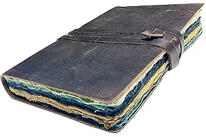 Vintage-Leder-Tagebuch für Damen und Herren, Lederbindung, Junk-Tagebuch, Sammelalbum, 240 Seiten, farbiges Büttenpapier, rustikales Reisetagebuch, antikes Grimoire, Buch der Schatten, altes