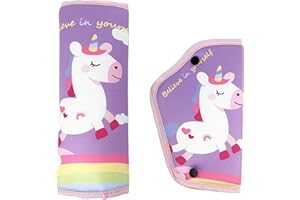 YAVO-EU Children's Car Seat Belt Pad, Car Seat Belt Protector, Belt Cushion, Protective Cushion, Removable, Ideal for Any Strap, Car Seat Raisers, Children's Bicycle Trailer, Aeroplane Bicycle (Rainbow