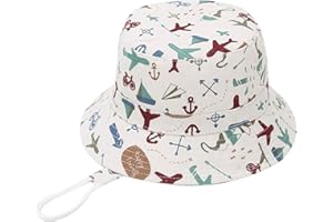 EOZY Chapeau Bob Coton Naissance Bébé Fille Garçon Solaire Anti-UV UPF50+ Casquette Pliable Été Cartoon Animal Mignon Voyage Outdoor