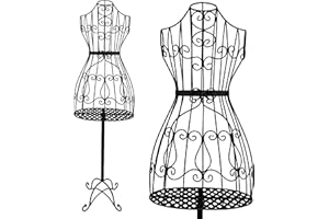 PrimoLiving maniquí modista de Metal Mila en Negro con Compartimento - maniquí de época - Ideal como maniquí de señora o Perchero - P-14196