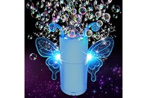 IVTIVFU Máquina de Burbujas de Fuegos Artificiales (13 Agujeros, Azul, Recargable), Creador Automático de Burbujas de Fuegos Artificiales con Luces y Sonido Cerrable para Niños, Año Nuevo Chino 2023,Fiesta.