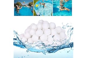 jiuzcare Boules de Filtre de Piscine 700g Polyéthylène Réutilisables Balles Filtrantes Remplace 25 kg de Sable Filtrant pour Piscines Intérieure et Extérieure, Média à Fibres pour Filtres à de l'eau