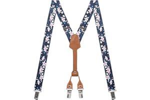 'Action Ward Women's Suspenders - 1'' Width - Y Back 4 Clip Skinny Ladies Suspenders'