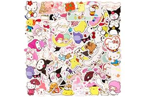 CHUKUA 100 Stück Sanrio Sticker Kinder, Personalisierte Kuromi Aufkleber Kinder, Anime My Melody Sticker Set, Wasserdichte Kawaii Sticker Mädchen für Scrapbook, Laptop, Fotoalbum, Skateboard