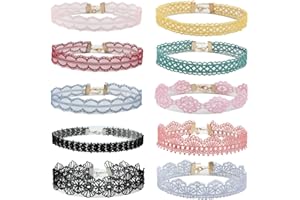 MILAKOO 6/8/10 Piezas Collar Crew Collares Victorianos Collares Crew de Encaje